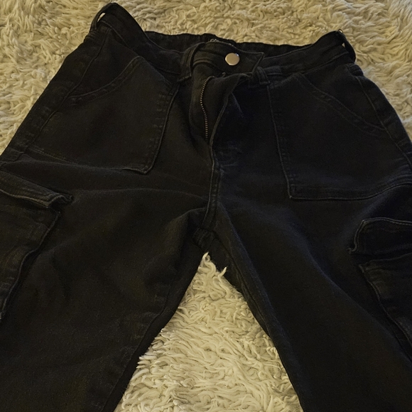 CARAVERA LOS ANGELES Ladies Signature Black Cargo Stretchable Pants - Sz. L - Picture 5 of 8
